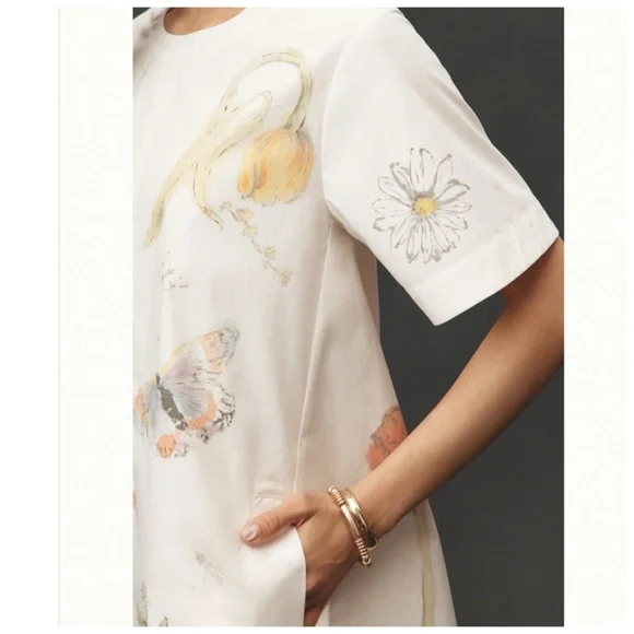 NWT Anthropologie The Swan Gossip Emmy Short-Sleeve Swing Mini Dress, XL - Picture 7 of 17